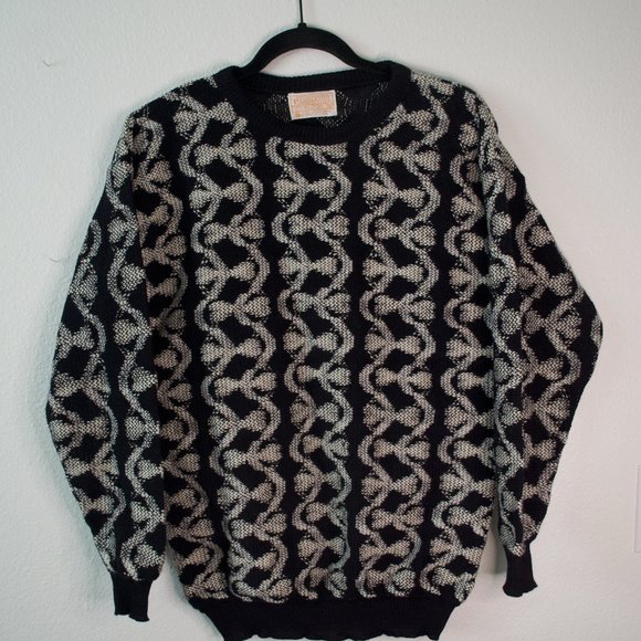 Pendleton Cotton Knit Half-Button Sweater, Men's Size M cotton Charcoal Vintage Second Hand